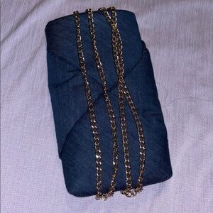 Denim Crossbody with Gold Chain